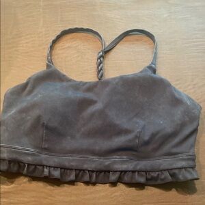 Gray Ruffled Crop Top